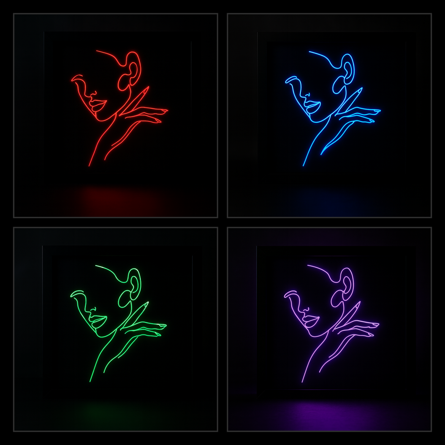 LED Line-Art Gesicht