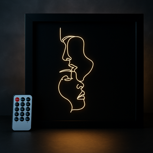 LED Line-Art Zwei Gesichter