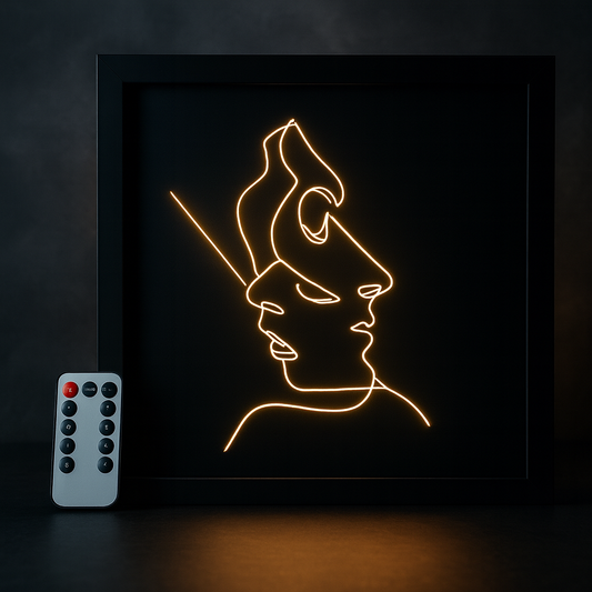 LED Line-Art Zwei Gesichter